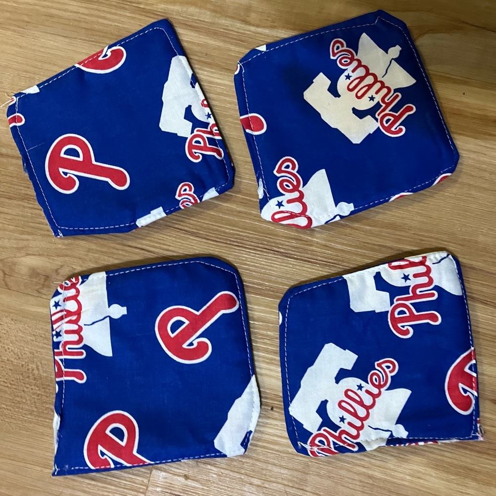 Set of four Phillies coasters